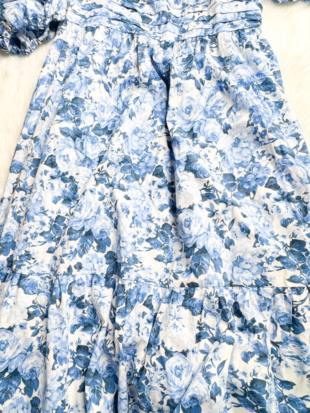 Abercrombie & Fitch Emerson Poplin Puff Sleeve Midi Dress XL floral - Picture 2 of 3